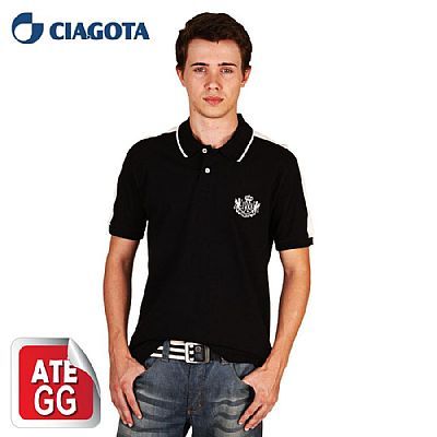 Camisa Pólo Preta em Malha Piquet
